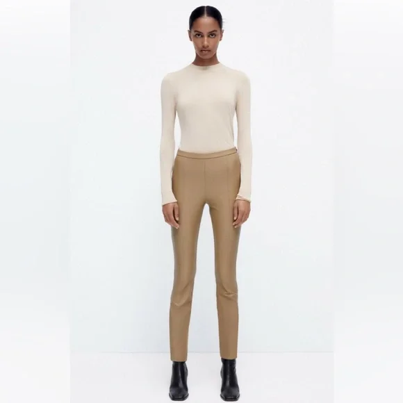 ZARA high-waisted leather leggings - Picture 2 of 6